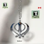 Silver Khanda Car Hanging Medium Size