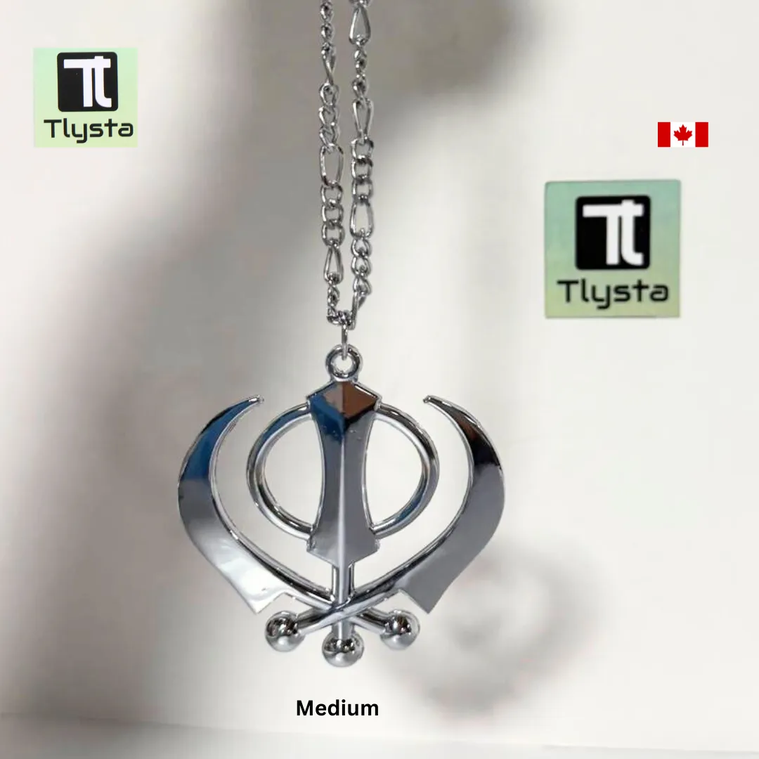 Silver Khanda Car Hanging Medium Size
