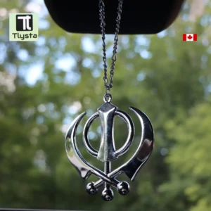 Silver Khanda Car Hanging Medium Size