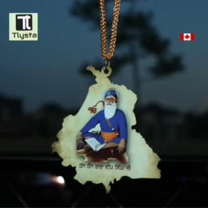 Baba Deep Singh Ji Punjab Map Blue Car Hanging