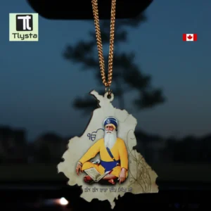 Baba Deep Singh Ji Punjab Map Yellow Car Hanging