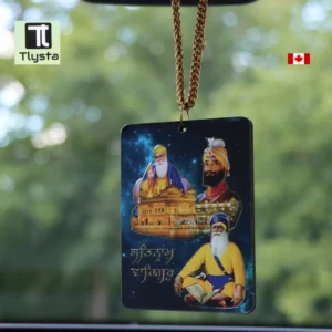 Baba Deep Singh Ji with Golden Temple Car Hanging