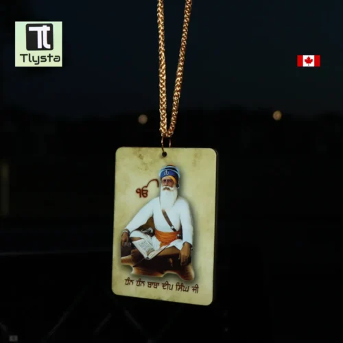 Baba Deep Singh Ji with Ik Onkar Car Hanging