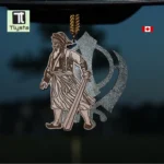 Baba Deep Singh Ji with Khanda Wooden Car Hanging