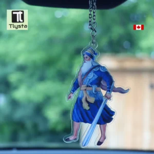 Baba deep Singh ji Blue Photo Car Hanging