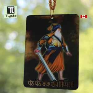 Baba Deep Singh Ji Brown Photo Car Hanging