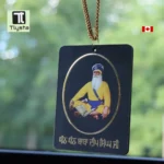 Baba deep Singh ji with Golden Line Car Hanging