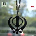 Black Khanda Car Hanging Medium Size