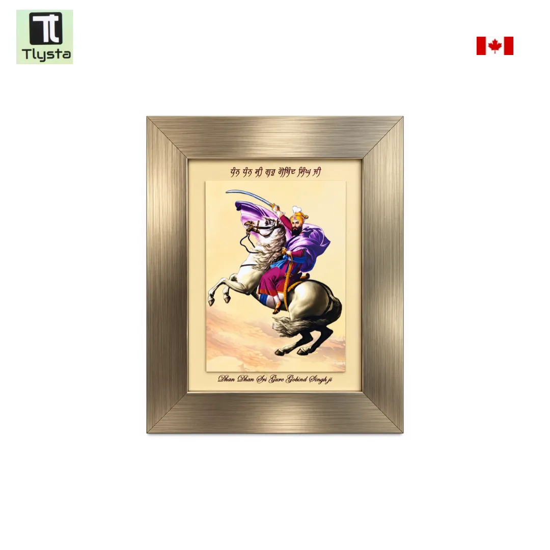 Guru Gobind Singh Ji On Horse Photo Size 8x11