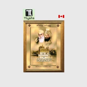 Guru Gobind Singh Ji and Guru Nanak Dev Ji with Golden Temple Photo Size 8x11