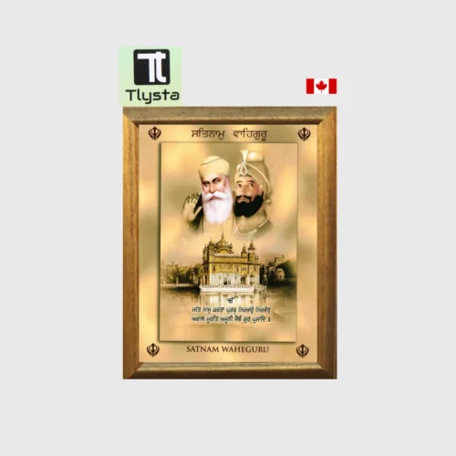 Guru Gobind Singh Ji and Guru Nanak Dev Ji with Golden Temple Photo Size 8x11