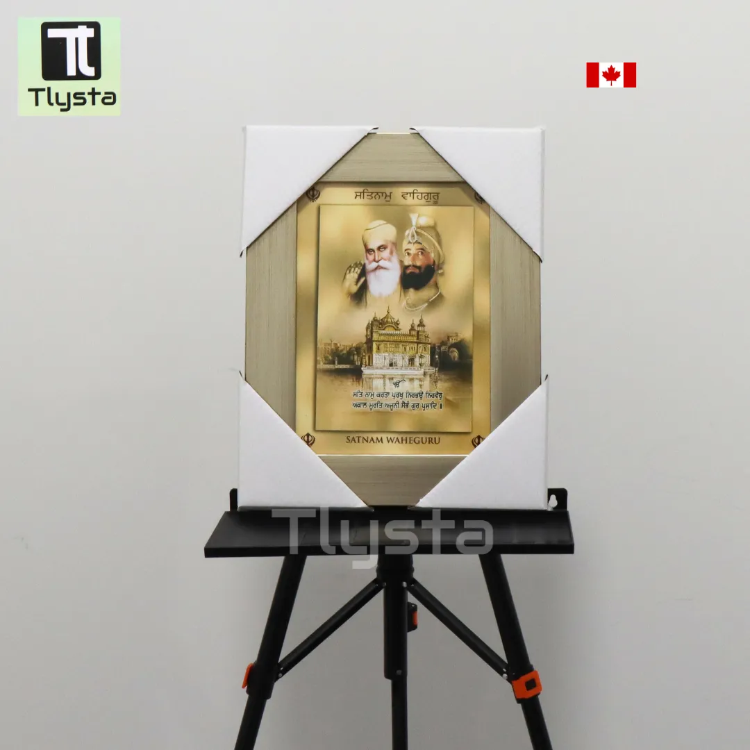Guru Gobind Singh Ji and Guru Nanak Dev Ji with Golden Temple Photo Size 8x11
