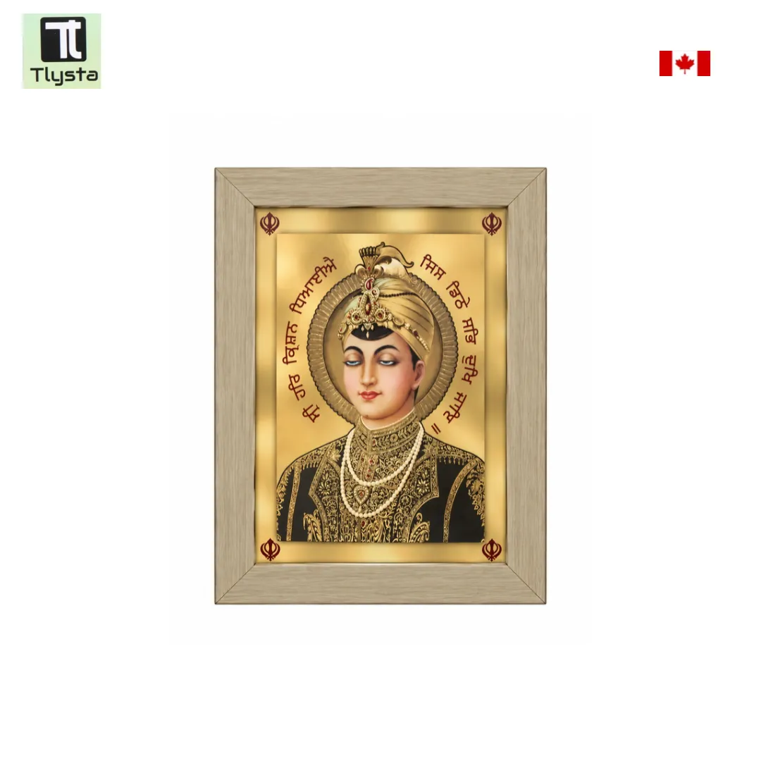 Guru Harkrishan Ji Golden Photo Size 8x11