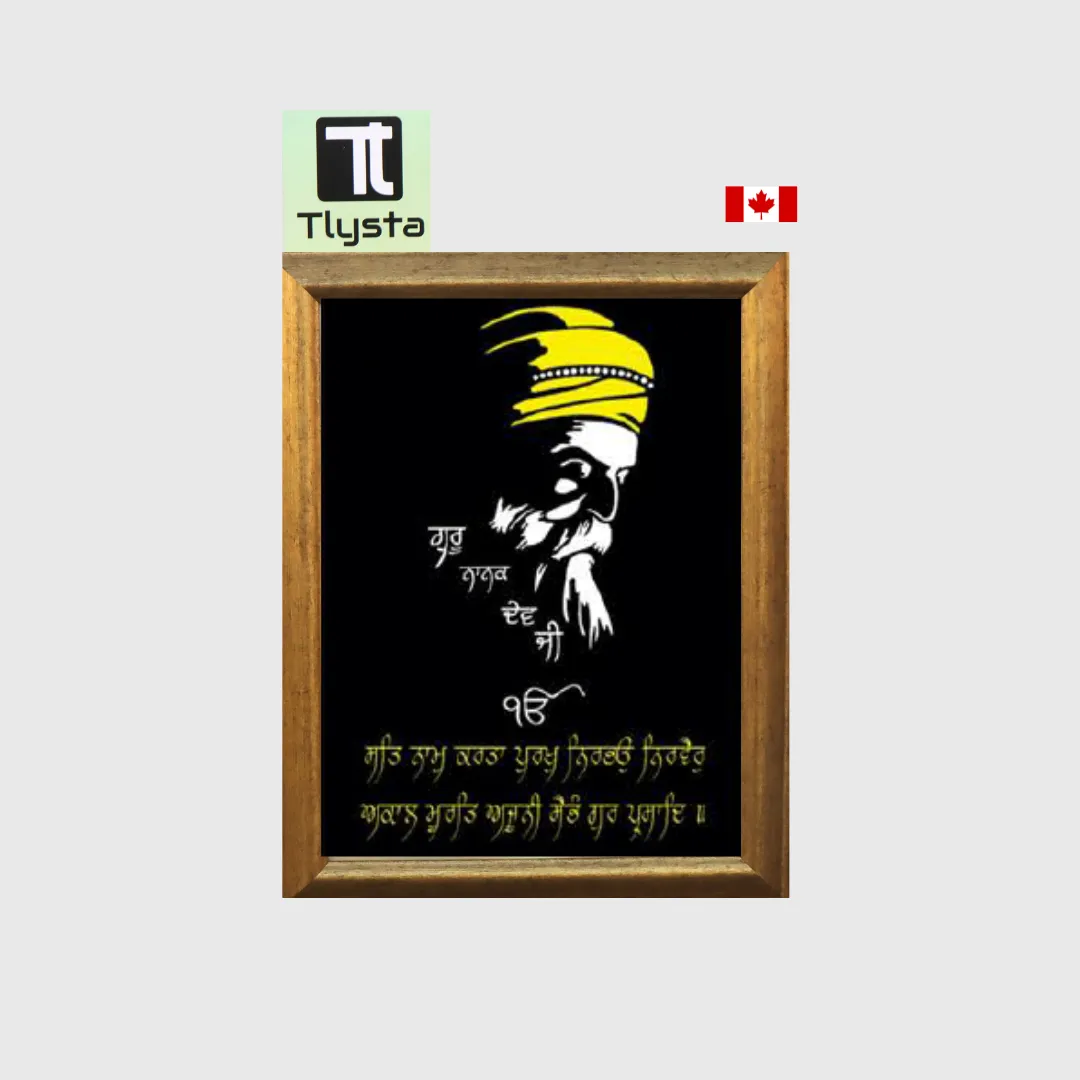 Guru Nanak Dev Ji Black Photo Size 8x11
