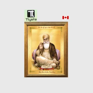 Guru Nanak Dev Ji Golden Colored Photo Size 8x11