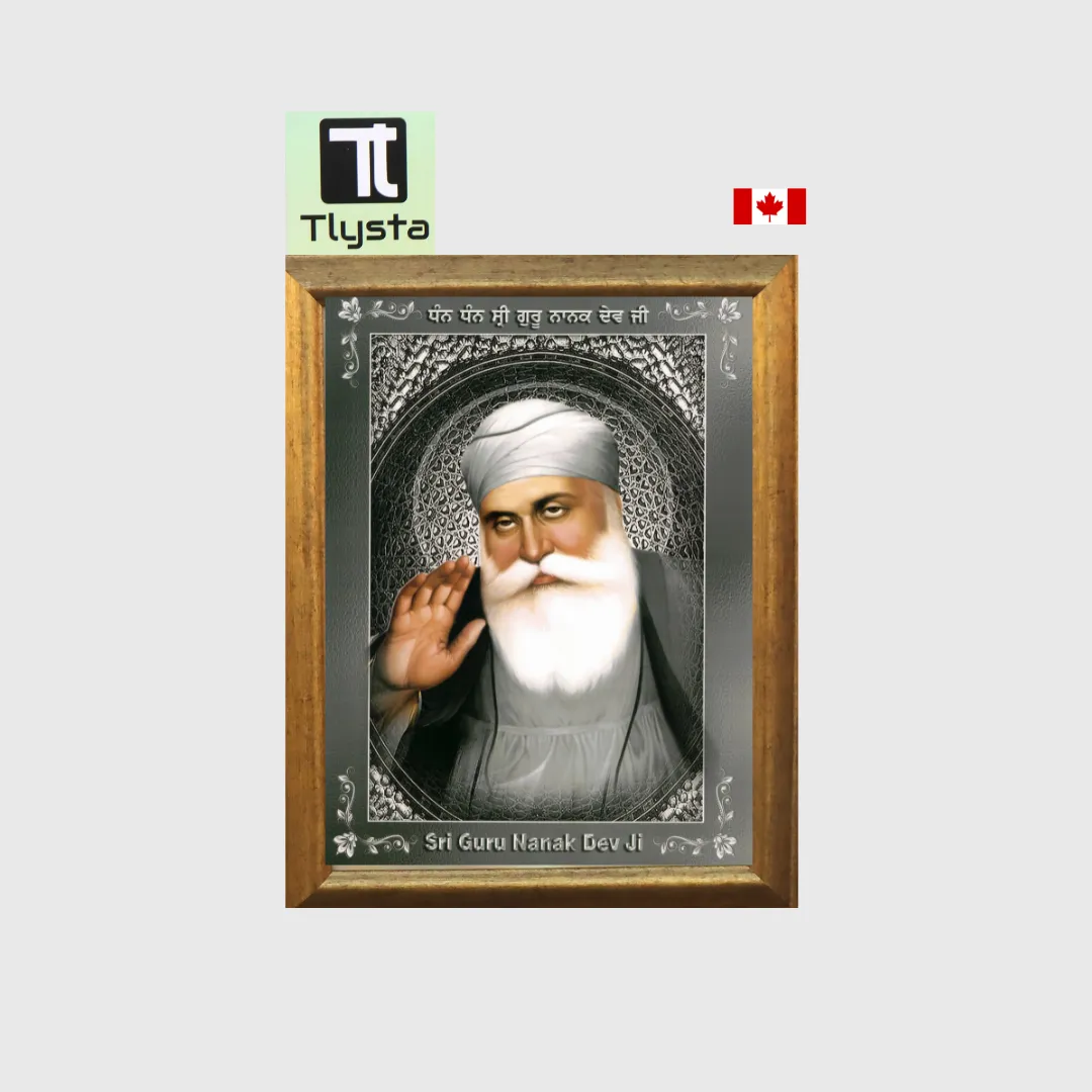 Guru Nanak Dev Ji Grey Color Photo Size 8x11