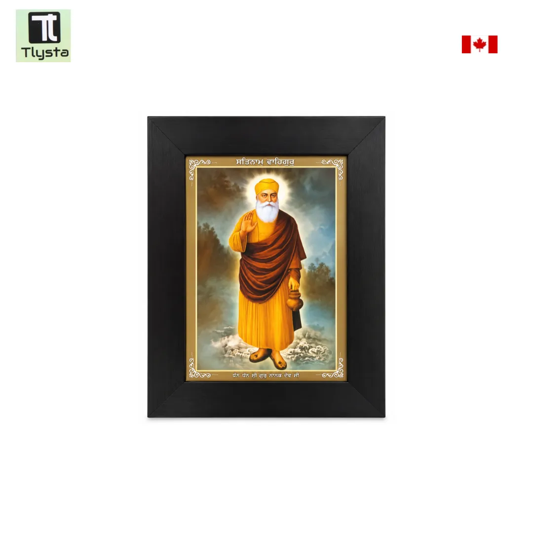Guru Nanak Dev Ji Standing Brown Photo Size 8x11