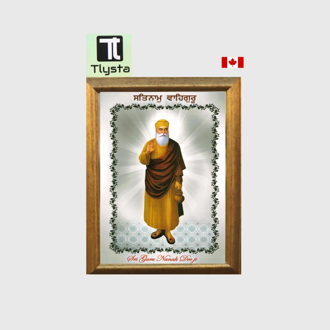 Guru Nanak Dev Ji Standing White Photo Size 8x11