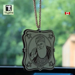 Guru Nanak Dev Ji Wooden Car Hanging