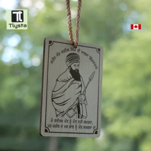 Sant Jarnail Singh Bhindrawale Wooden Car Hanging