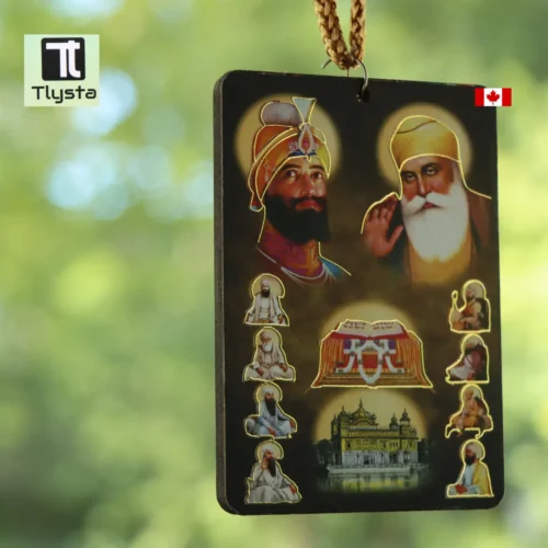Ten Gurus With Guru Granth Sahib Car Hanging