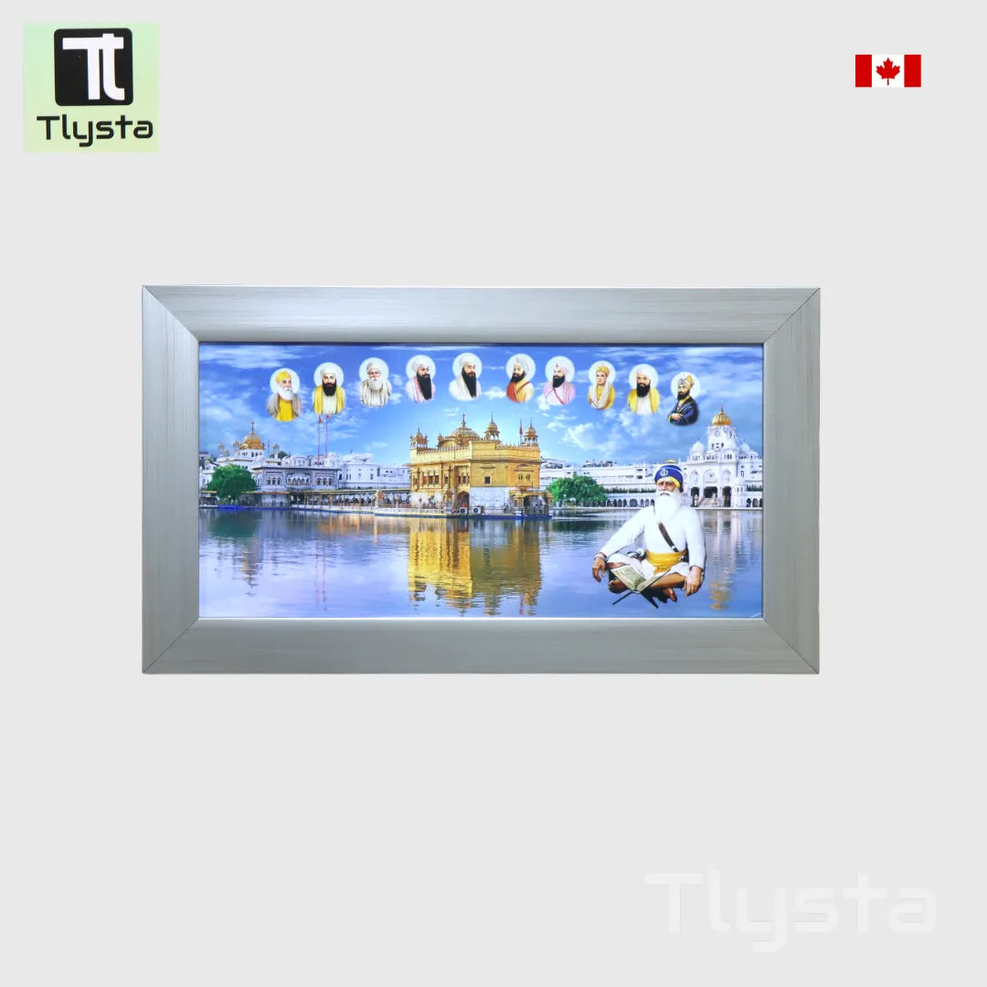 Ten Gurus with Baba Deep Singh Ji Photo Size 20x10 inch