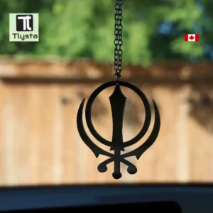 Thin Plastic Khanda Car Hanging