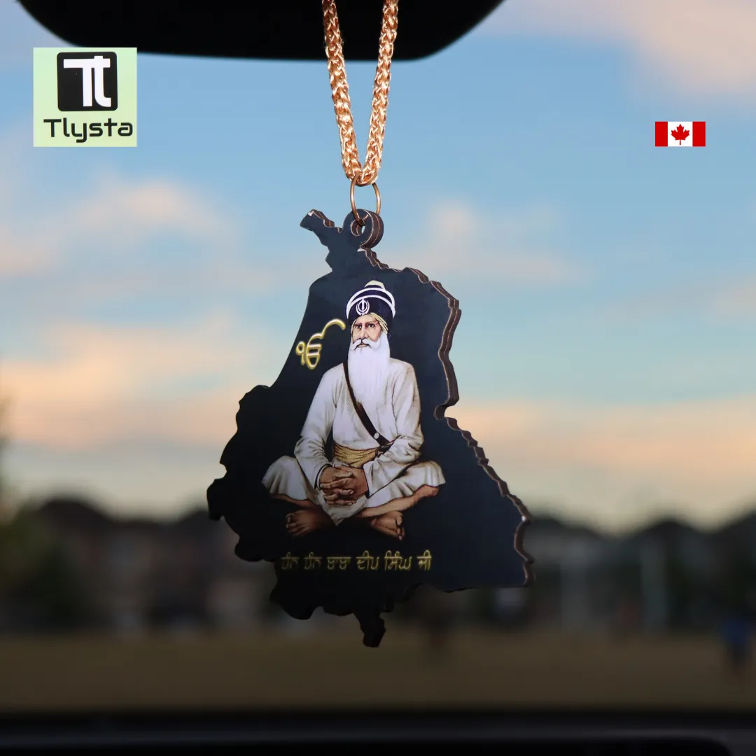 Baba Deep Singh Ji Punjab Map Black Car Hanging