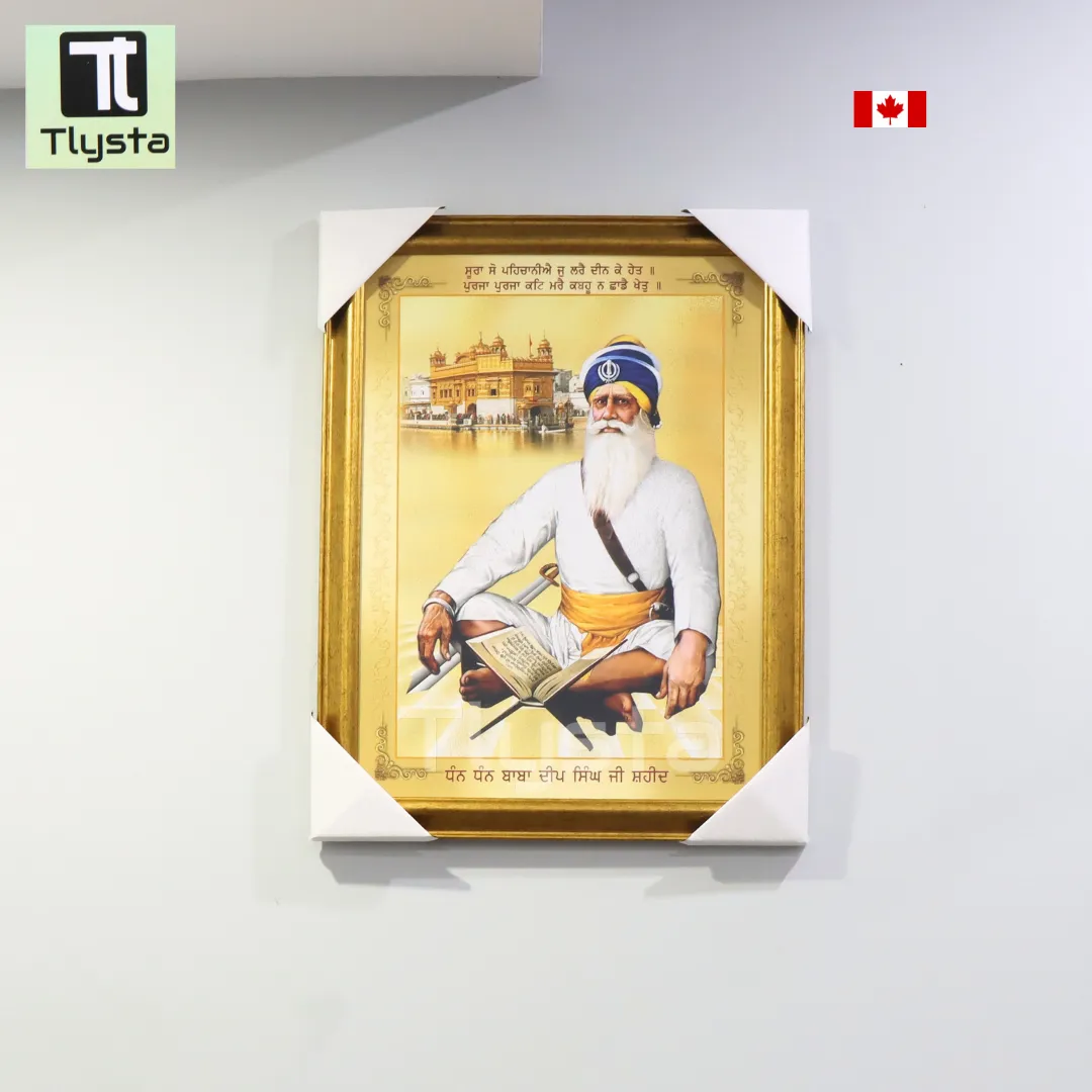 Baba Deep Singh Ji with Golden Temple Golden Photo Size 17x24