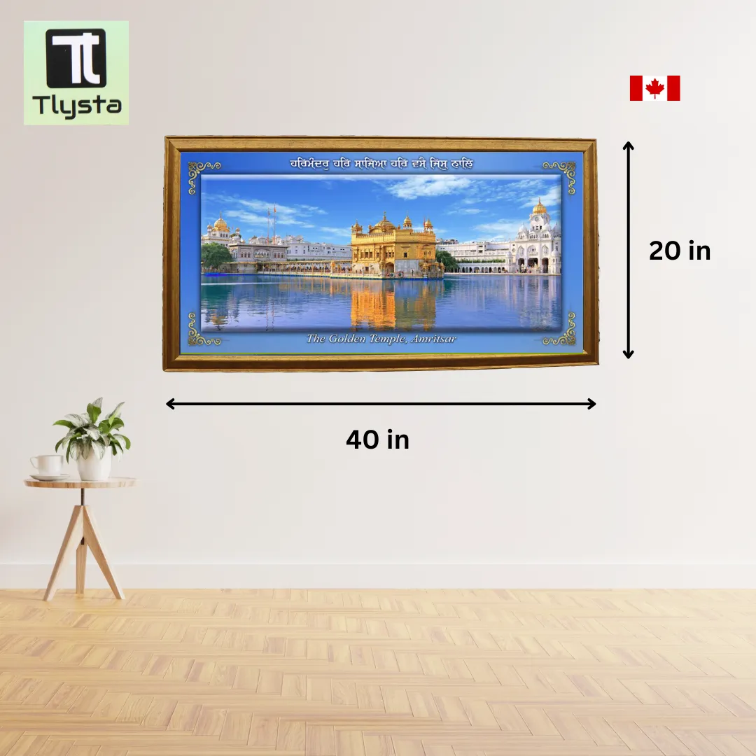 Golden Temple Blue Photo Frame Size 40x20