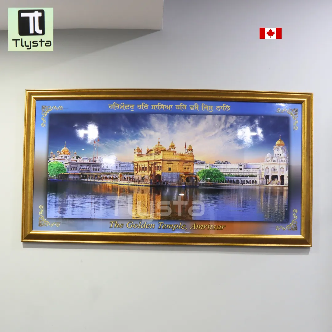 Golden Temple Blue Color Photo Frame Size 40×20