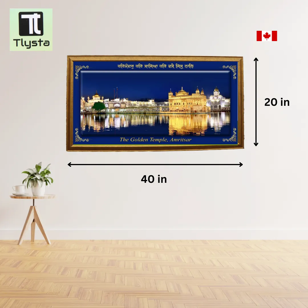 Golden Temple Dark Blue Photo Frame Size 40×20