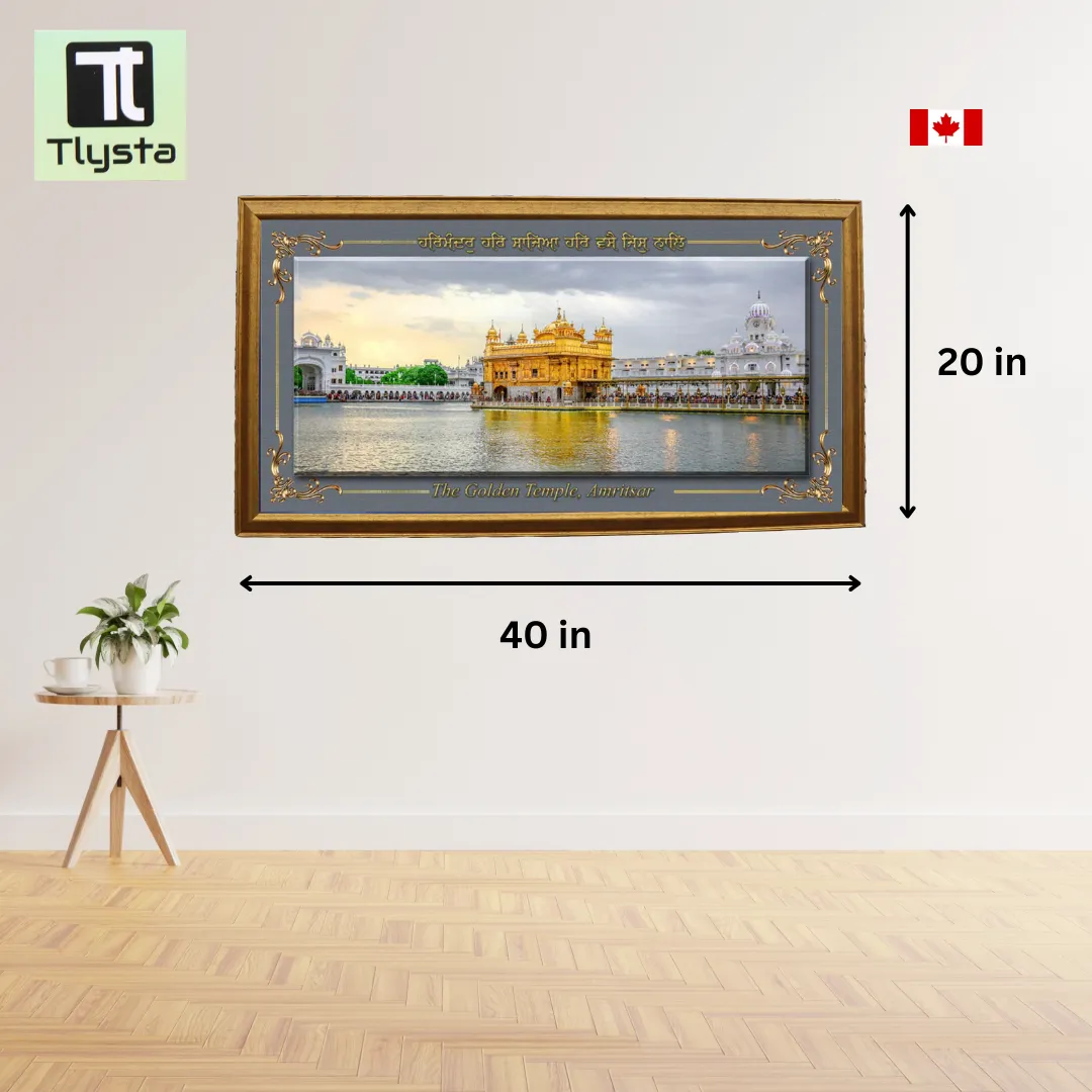 Golden Temple Grey Photo Frame Size 40x20