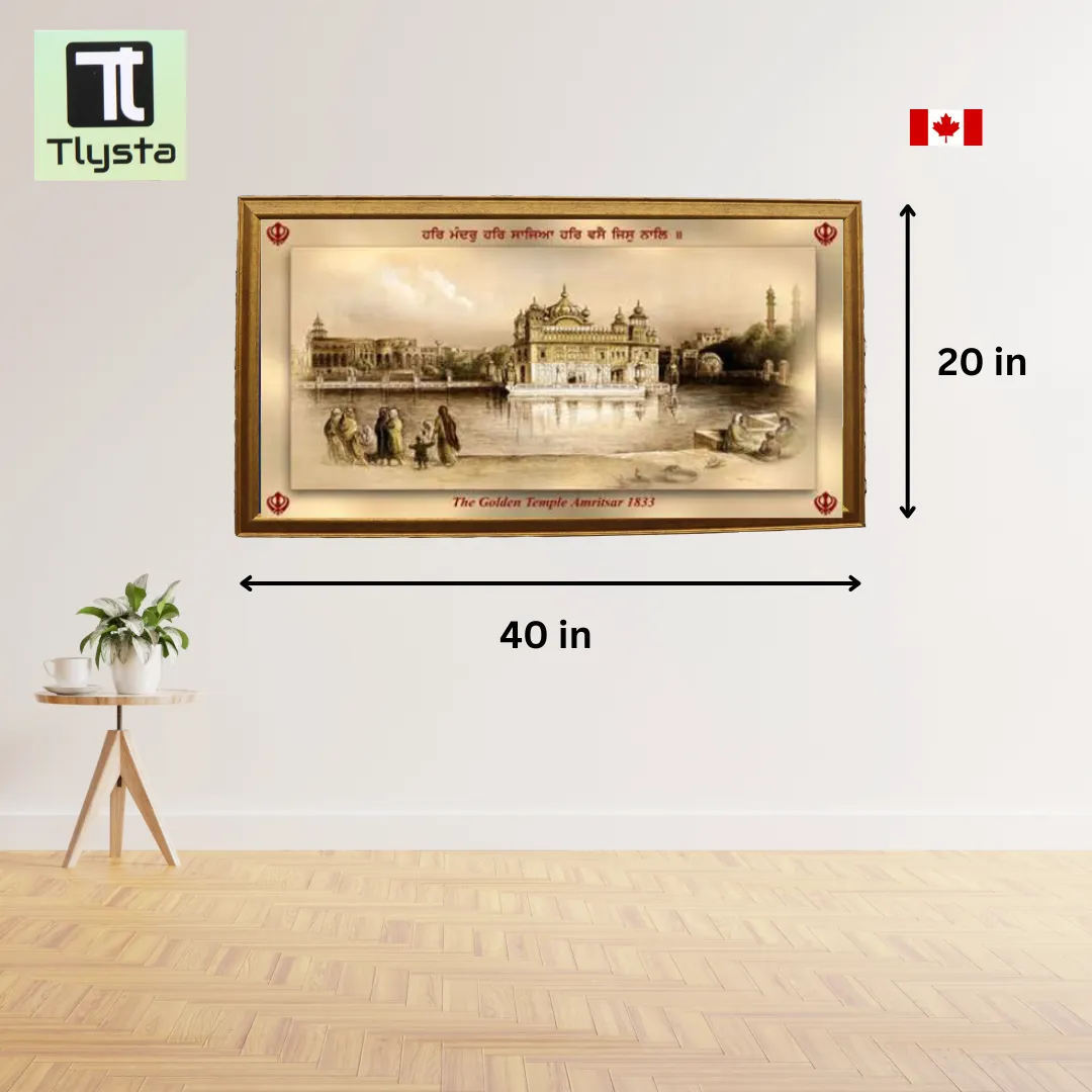 Golden Temple in 1833 Golden Photo Frame Size 40×20