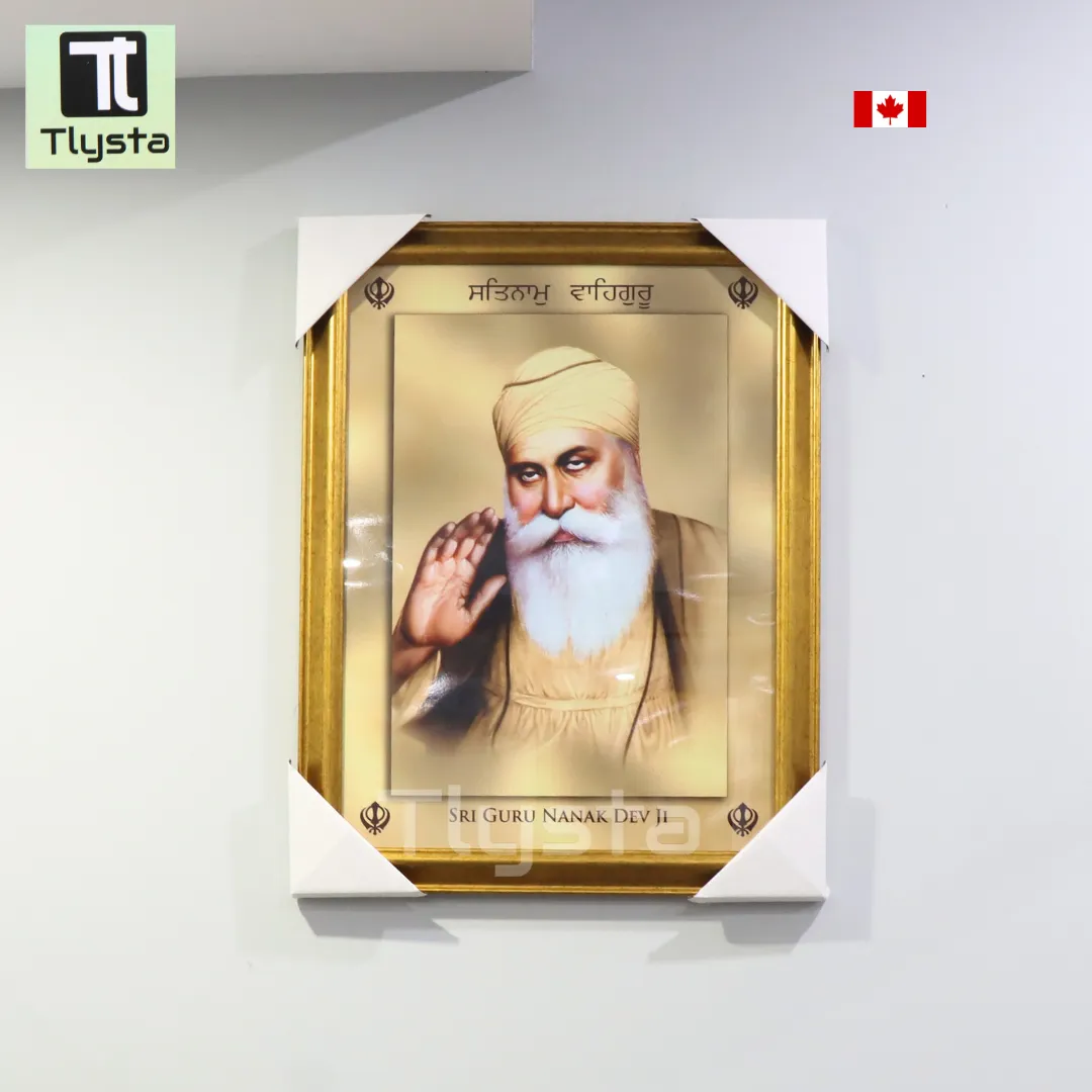 Guru Nanak Dev Ji Golden Photo Size 17x24