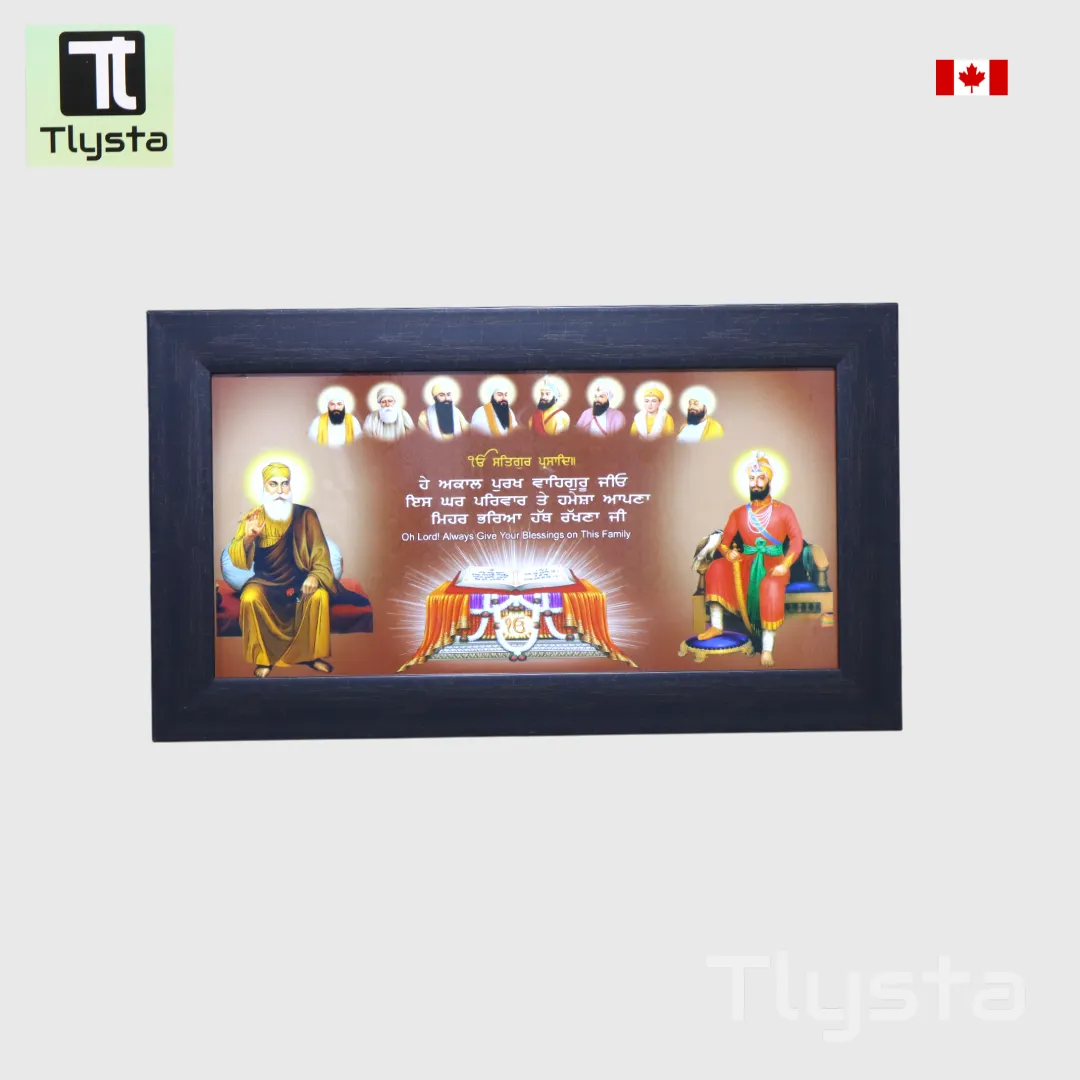Ten Gurus With Guru Granth Sahib Ji Photo Frame Size 20x10 inch