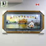 Ten Gurus with Golden Temple and Baba Deep Singh Ji Grey Photo Frame Size 40×20