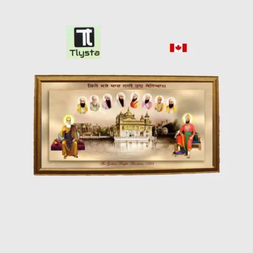 Ten Gurus with Golden Temple in 1833 Photo Frame Size 40x20