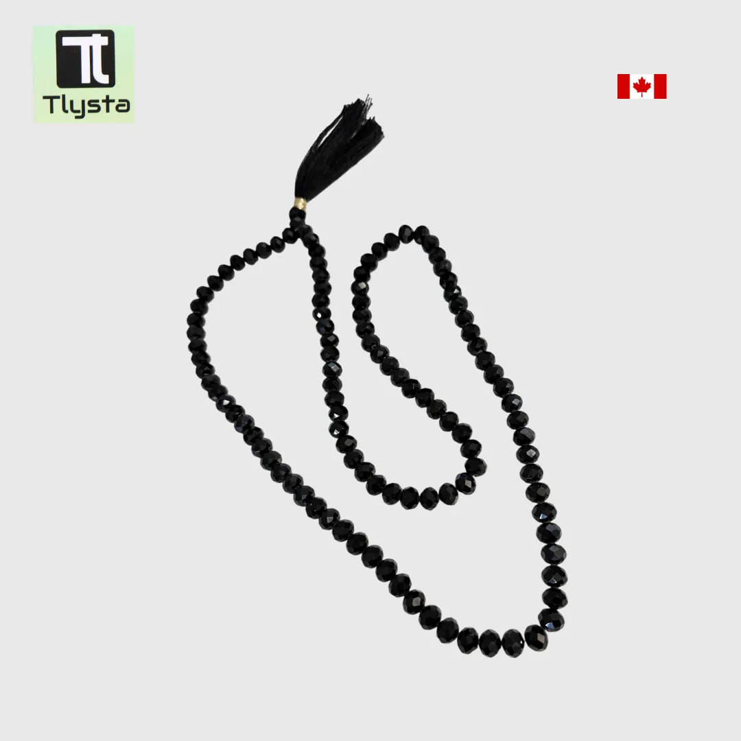 108 Beads Crystal Simran Mala for Meditation Black