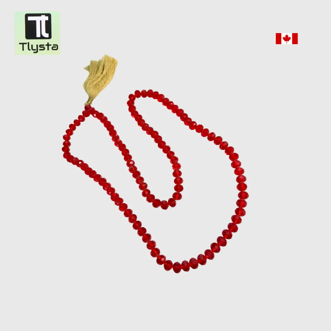 108 Beads Crystal Simran Mala for Meditation Red