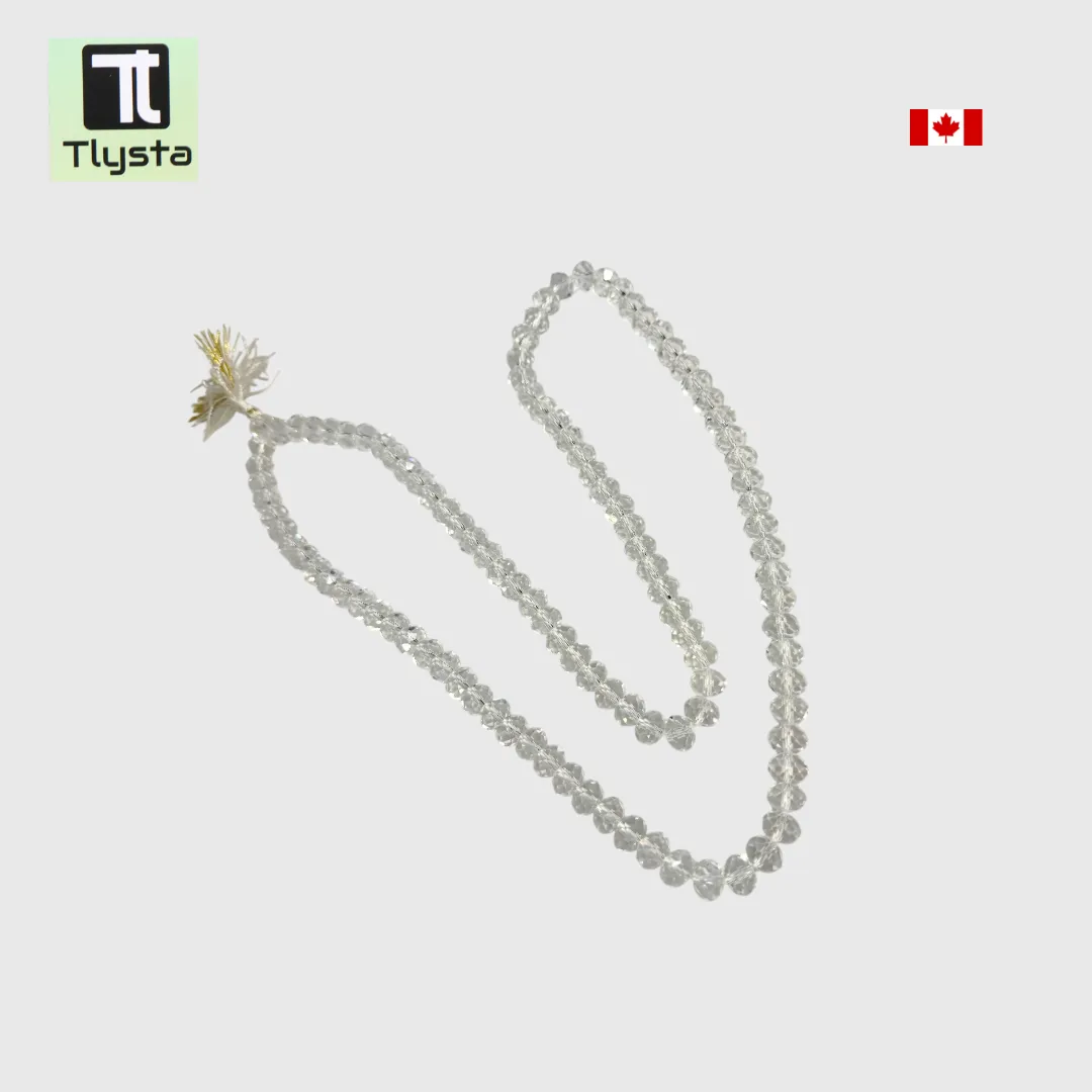108 Beads Crystal Simran Mala for Meditation White