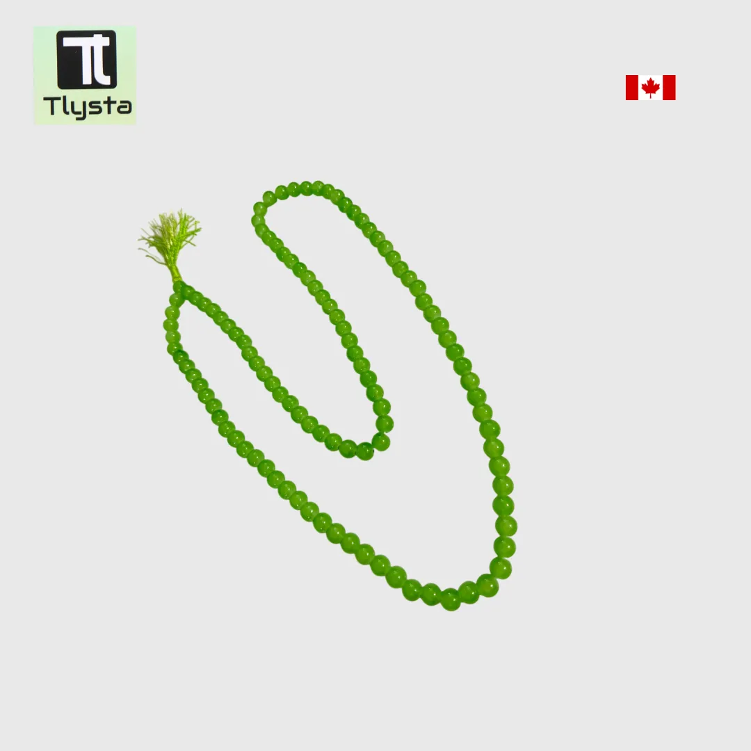 108 Beads Marble Simran Mala for Meditation Green