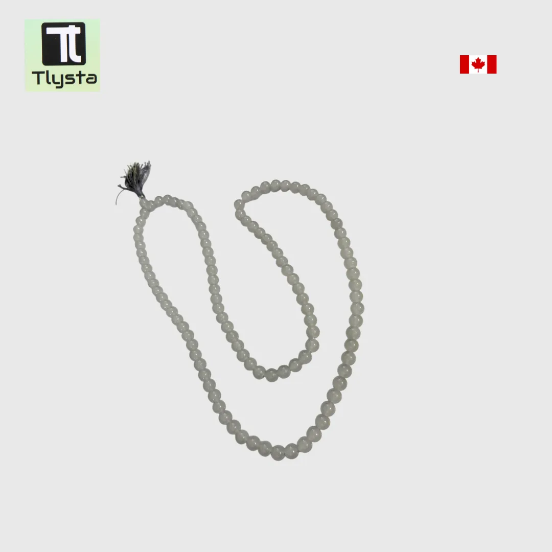 108 Beads Marble Simran Mala for Meditation Grey