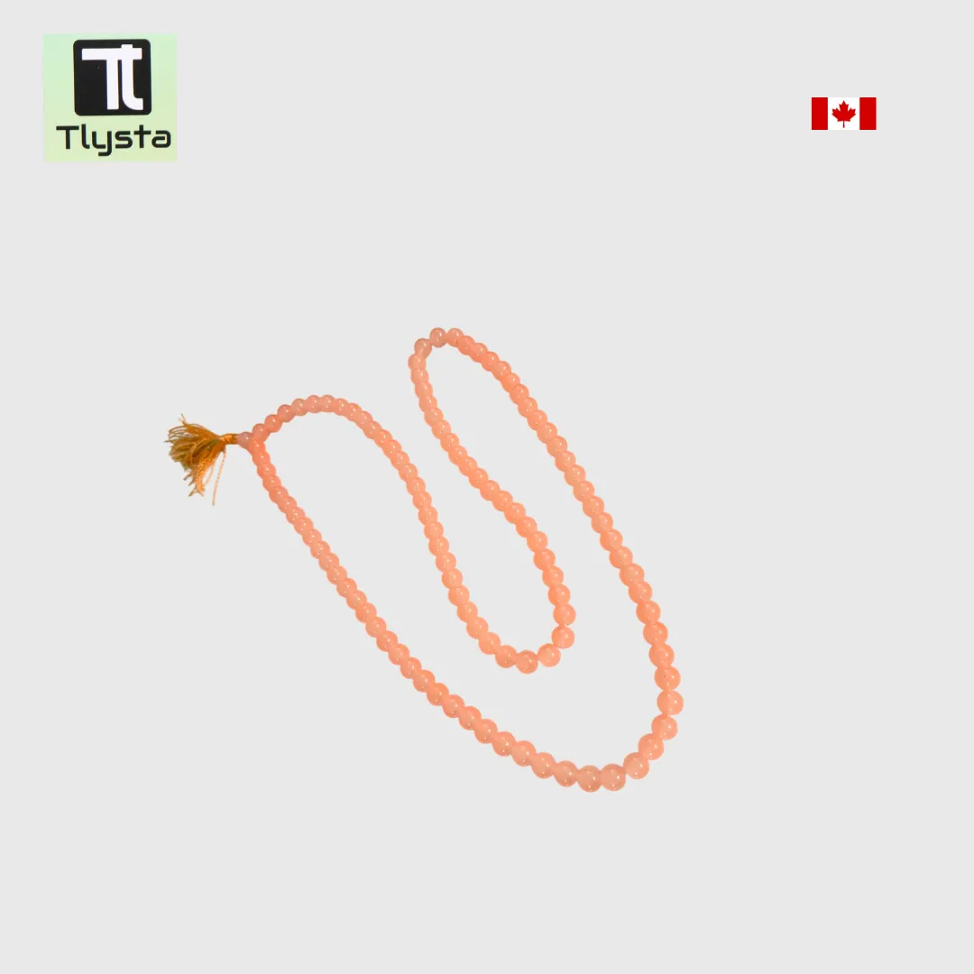 108 Beads Marble Simran Mala for Meditation Light Orange