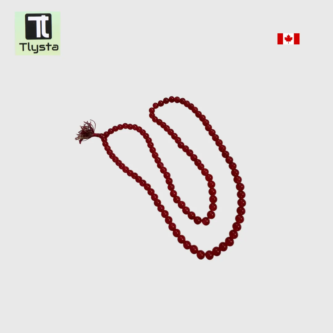108 Beads Marble Simran Mala for Meditation Maroon