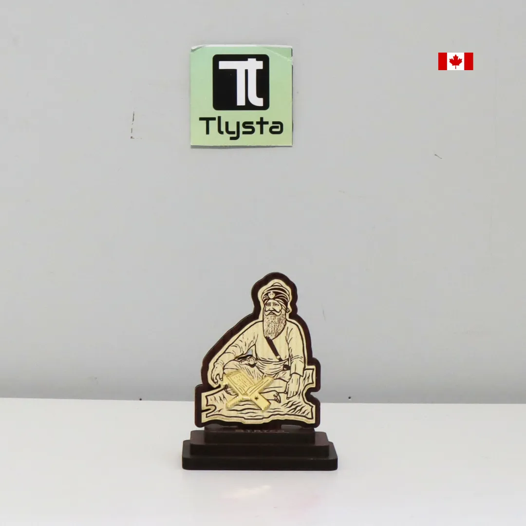 Baba Deep Singh Ji 3D Wooden Car Dashboard