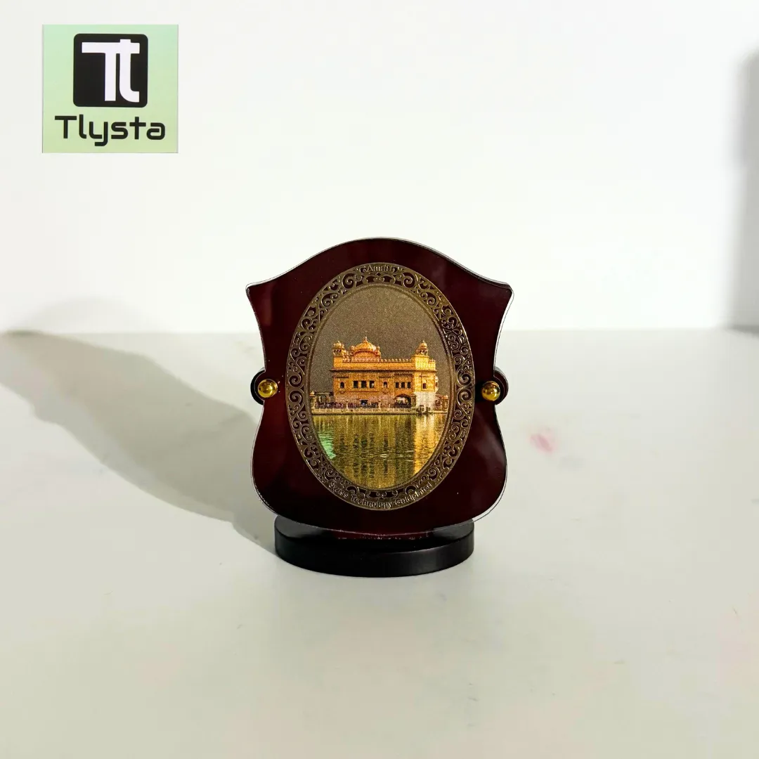 Gold Plated Car Dashboard with Golden Temple Photo