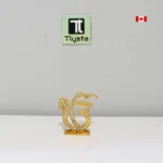 Ik Onkar Gold Metal Stone Car Dashboard