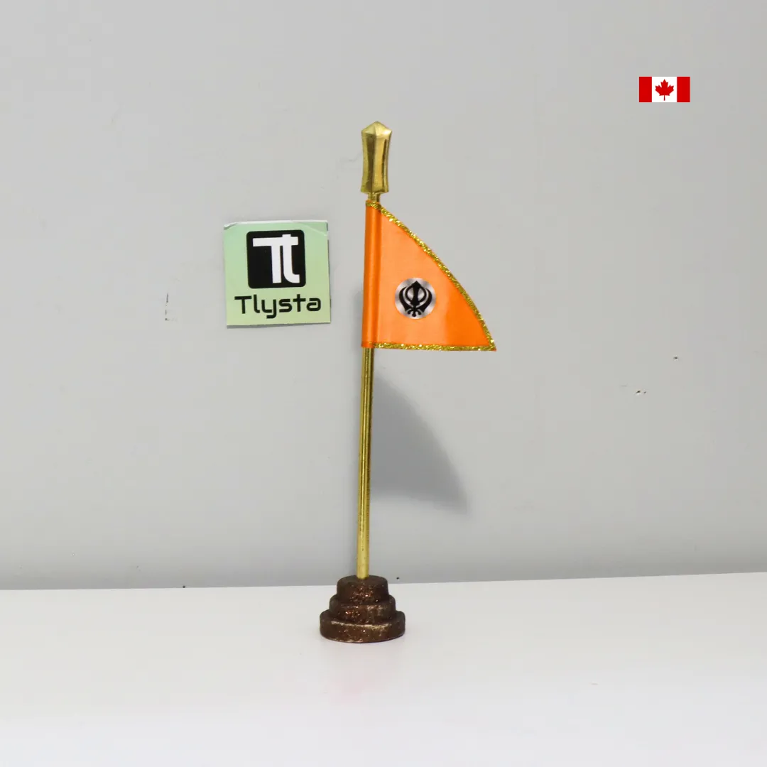 Nishan Sahib with Khanda Flag Car Dashboard Large