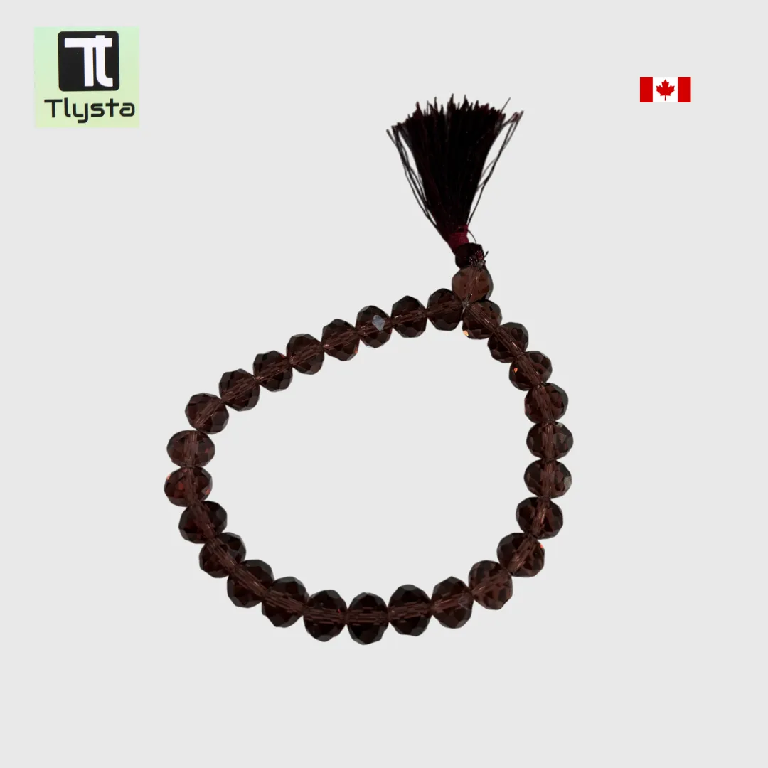 Kada Style Elastic Crystal Simran Mala for Meditation Brown